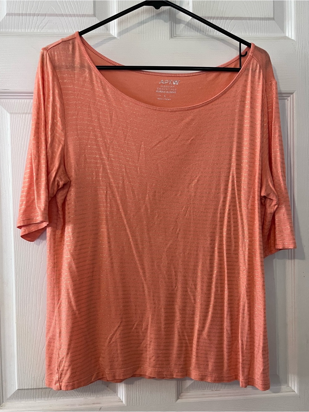 Apt. 9 Peachy Coral Short-Sleeve Scoop Neck Top